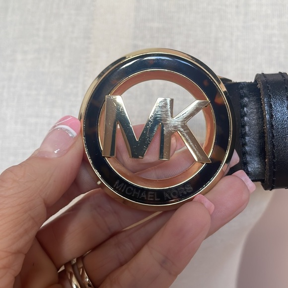 MICHAEL Michael Kors Accessories - Michael Michael Kors Black Wide Braided Leather Belt With Silver Buckle Size L